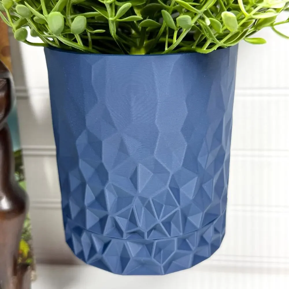 Voronoi Wall Hanging Planter, Indoor Plant Pot, Screw On Drip Tray, Geometric